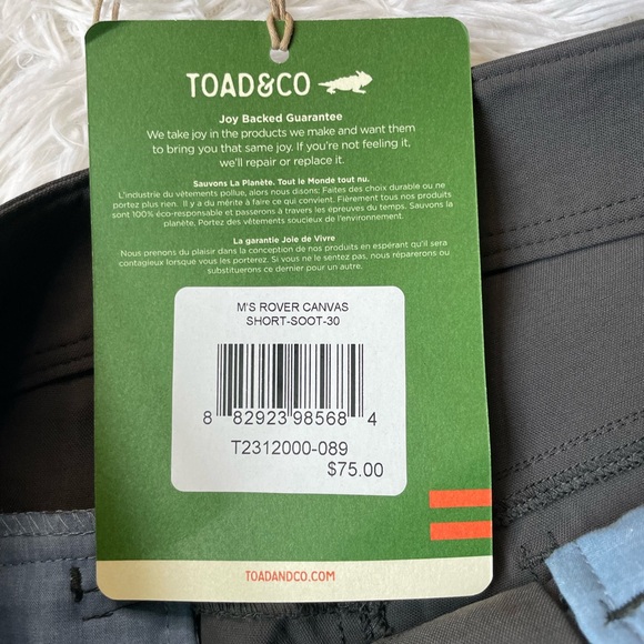 TOAD&CO Men’s Rover Canvas Short 🩶 - Picture 8 of 8